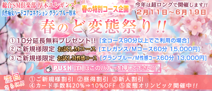 本厚木 SMクラブ 厚木エレガンス&M性感 グランブルー厚木「春のど変態祭り!!」